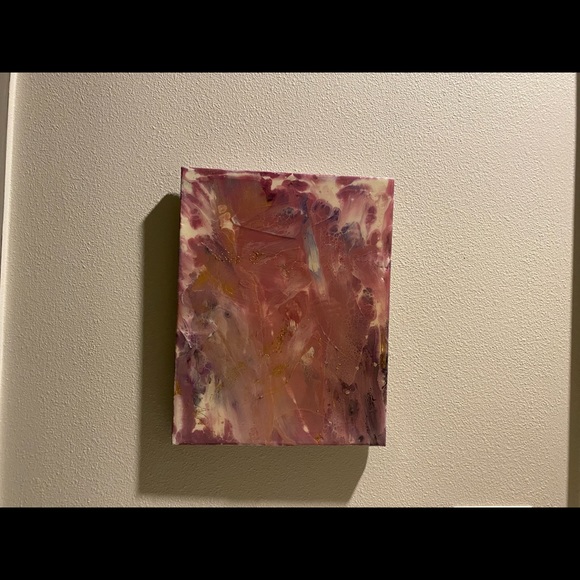 Abstract Paintings On Canvas , Amazing Clear Cast with Resin Original 12”x 12” - Picture 2 of 2